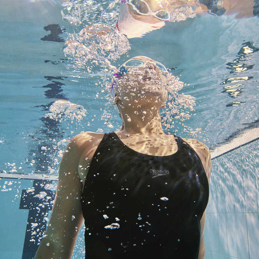 A swimmer in action